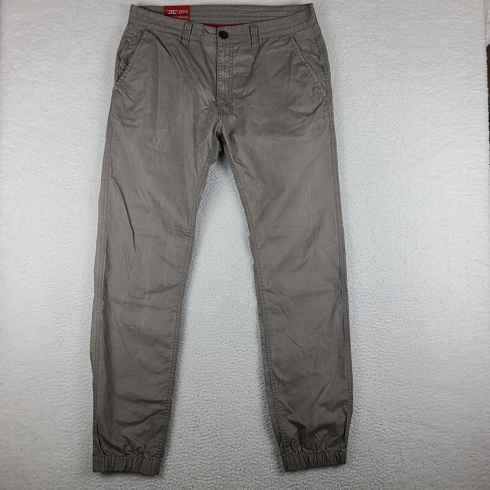 Jordan Craig Pants Mens 36x34 Taupe Gray Skinny Jogger Chino Khakis‎